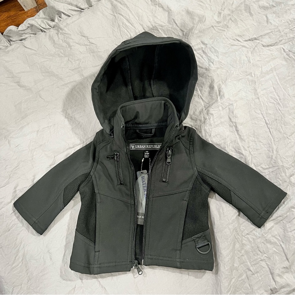 NWT Urban Republic Infant Hooded Jacket Black Sz 3/6 Months